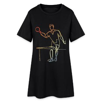 Dessin de tennis de Table Vintage - Robe T-shirt Femme - noir - Devant
