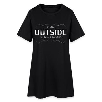 Think Outside - Quer denken ohne Box. - Frauen T-Shirt-Kleid - Schwarz - Vorne