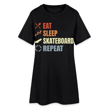 Eat Sleep Skate Repeat - Women’s T-Shirt Dress - black - Front