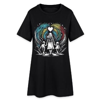 mère fête des mères meilleure maman amour enfants famille - Robe T-shirt Femme - noir - Devant