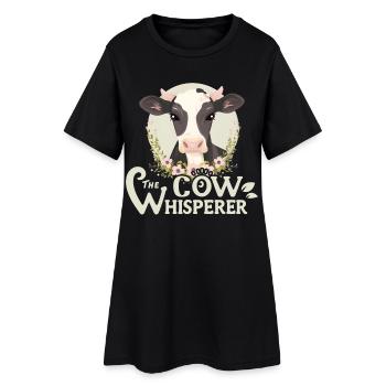 Kuh Flüsterer - Cow Whisperer Bauernhof Landleben - Frauen T-Shirt-Kleid - Schwarz - Vorne