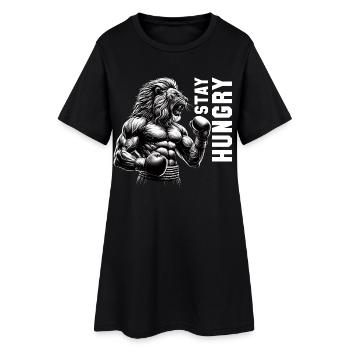 Lion Roars Stay Hungry Boxer Boxing Gift - Women’s T-Shirt Dress - black - Front