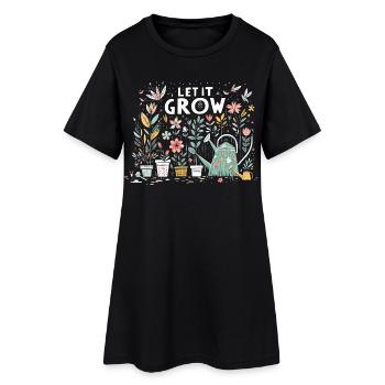 Laissez-le pousser des fleurs de jardin printanières - Robe T-shirt Femme - noir - Devant