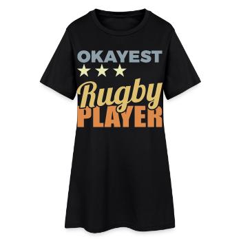 Joueur de rugby moyen - Robe T-shirt Femme - noir - Devant