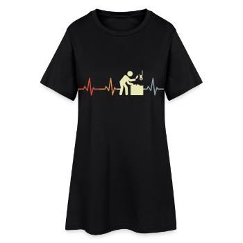 Boucher Stick Figure Heartbeat - Robe T-shirt Femme - noir - Devant