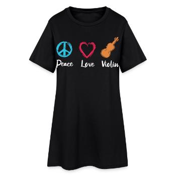 Paix Amour Violon - Robe T-shirt Femme - noir - Devant