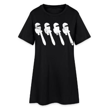 Croquis de clé à pipe - Robe T-shirt Femme - noir - Devant