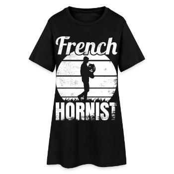 Drôle de joueur de cor français - Robe T-shirt Femme - noir - Devant