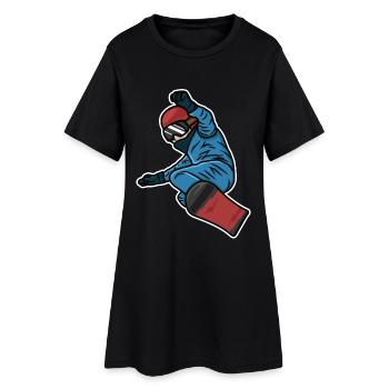 Petit snowboarder - Robe T-shirt Femme - noir - Devant