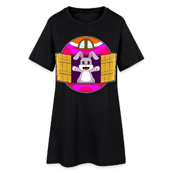 Bunny Easter Easter Egg - Women’s T-Shirt Dress - black - Front