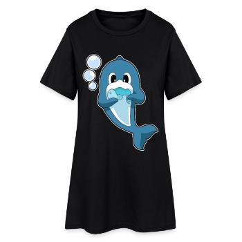 Poisson coryphène - Robe T-shirt Femme - noir - Devant
