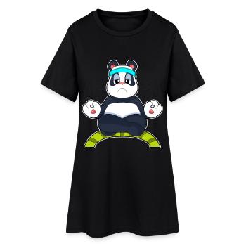 Panda Yoga Fitness Méditation - Robe T-shirt Femme - noir - Devant