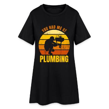 Vous m’avez eu à la plomberie - Robe T-shirt Femme - noir - Devant