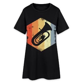 Croquis de Tuba Vintage - Robe T-shirt Femme - noir - Devant