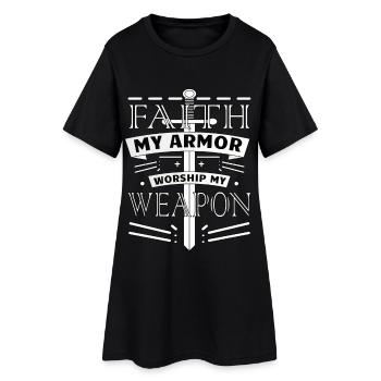 Faith and Worship - Frauen T-Shirt-Kleid - Schwarz - Vorne