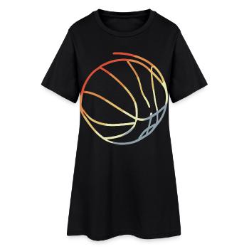 Basketball Retro Stil - Frauen T-Shirt-Kleid - Schwarz - Vorne