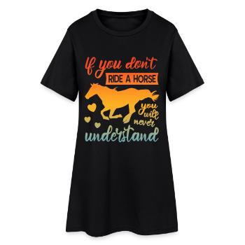 Amoureux des chevaux - Robe T-shirt Femme - noir - Devant