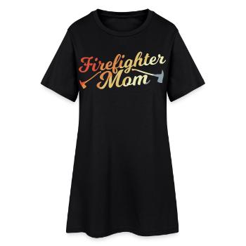 Mère de pompier - Robe T-shirt Femme - noir - Devant