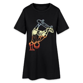 Skateboarder Croquis Look Vintage - Robe T-shirt Femme - noir - Devant