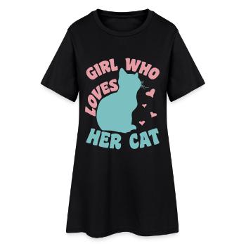 Fille de chat - Robe T-shirt Femme - noir - Devant