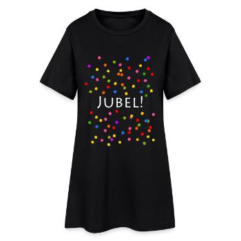 Jubel Konfetti Silvester Karneval - Frauen T-Shirt-Kleid - Schwarz - Vorne