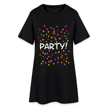 Party Konfetti Silvester Karneval - Frauen T-Shirt-Kleid - Schwarz - Vorne