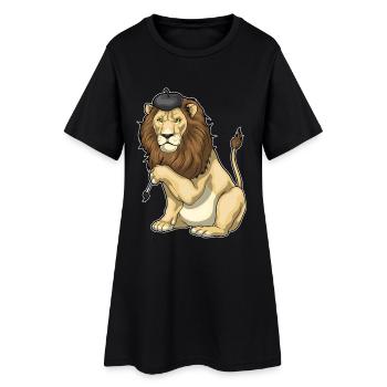 Löwe Maler Pinsel Malen - Frauen T-Shirt-Kleid - Schwarz - Vorne