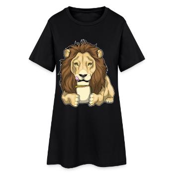 Lion Sandwich - Robe T-shirt Femme - noir - Devant