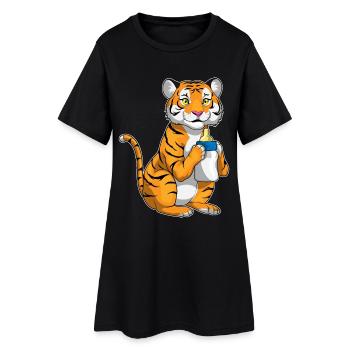 Lait pour biberon Tiger - Robe T-shirt Femme - noir - Devant