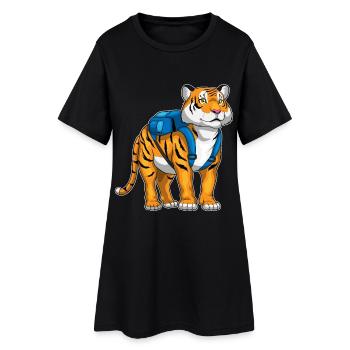Tiger Schüler Rucksack Schule - Frauen T-Shirt-Kleid - Schwarz - Vorne