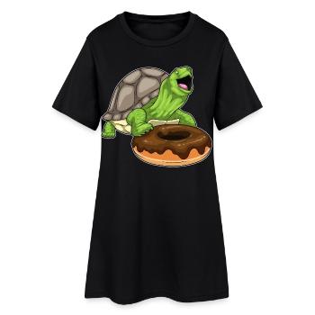 Beignet Tortue - Robe T-shirt Femme - noir - Devant