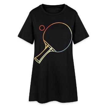 Croquis de tennis de table - Robe T-shirt Femme - noir - Devant