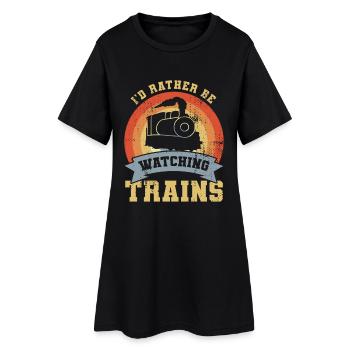 Funny railroad worker - Women’s T-Shirt Dress - black - Front