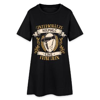 Cadeau vintage drôle de conception de coiffeur - Robe T-shirt Femme - noir - Devant