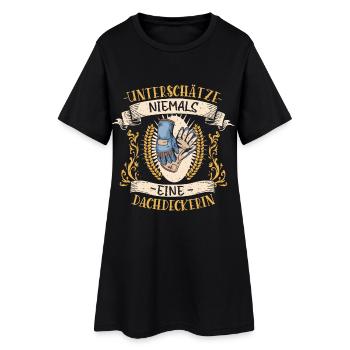 Cadeau vintage drôle de conception de couvreur - Robe T-shirt Femme - noir - Devant
