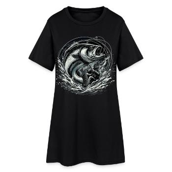 Fishing Angler Dynamic Gift - Women’s T-Shirt Dress - black - Front