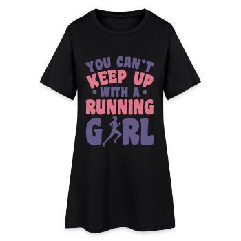 Coureur - Robe T-shirt Femme - noir - Devant