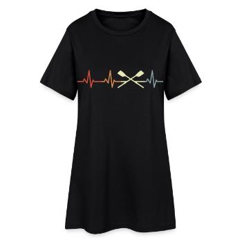 Palpitations cardiaques du gouvernail - Robe T-shirt Femme - noir - Devant