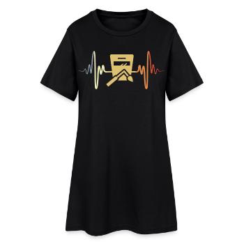 Welder Heart Palpitations Vintage - Women’s T-Shirt Dress - black - Front