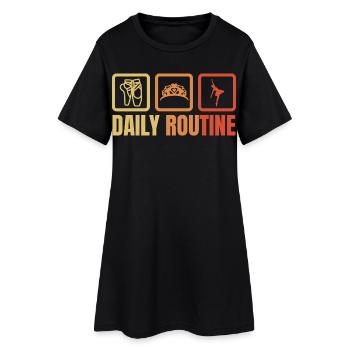 Ballett Tagesablauf - Frauen T-Shirt-Kleid - Schwarz - Vorne