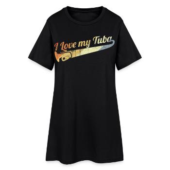 J’adore le tuba - Robe T-shirt Femme - noir - Devant