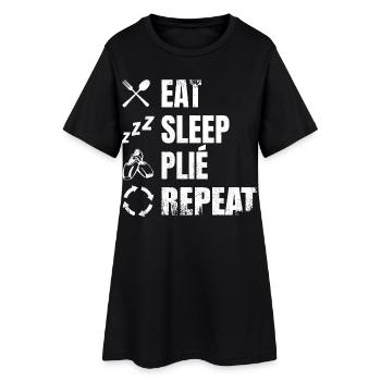 Manger Dormir Plié Répéter - Robe T-shirt Femme - noir - Devant