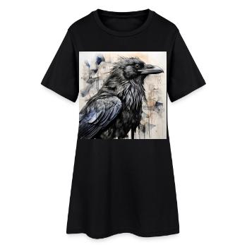 Le Corbeau Noir - Robe T-shirt Femme - noir - Devant
