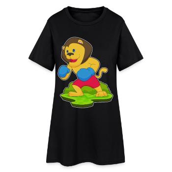 Lion Boxer Boxing Gloves Boxing - Women’s T-Shirt Dress - black - Front
