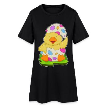 Duck Easter Easter Egg - Women’s T-Shirt Dress - black - Front