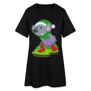 Mouse Christmas Package - Women’s T-Shirt Dress - black - Front