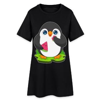 Pastèque manchot - Robe T-shirt Femme - noir - Devant
