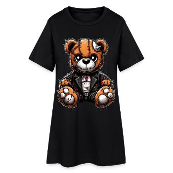 Ours en peluche Punk Rebel - Robe T-shirt Femme - noir - Devant