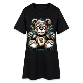Vintage Teddy Bear Mummy Soft Toy - Women’s T-Shirt Dress - black - Front