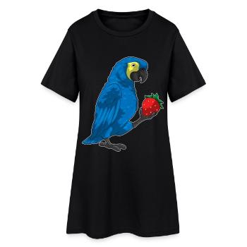 Perroquet Fraise - Robe T-shirt Femme - noir - Devant